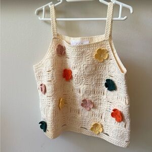 Zara Cream Crochet Tank
